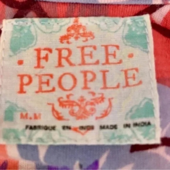 Free People | Multicolored Boho Beaded Floral Spaghetti Strap Mini Dress, Medium - Picture 5 of 7